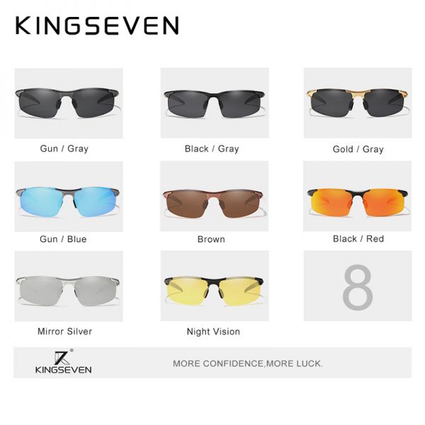 Kingseven Brand Men Glasses Polarized Coating Sunglasses Men Sun Glasses Women Goggles Night Vision Driving Sunglass 7523 6