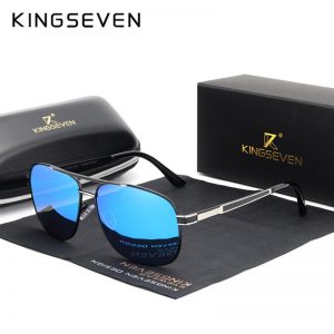 KINGSEVEN 2020 Stainless Steel Square Sunglasses Men’s/Woman Polarized Mirror Sun Glasses Pilot