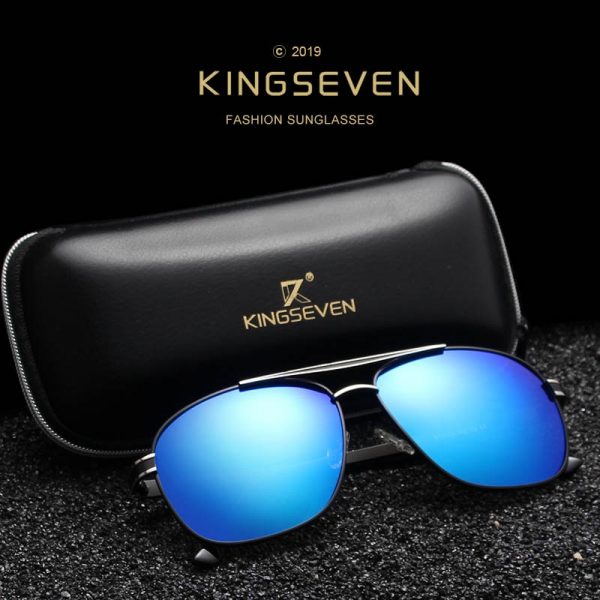 KINGSEVEN 2019 Stainless Steel Square Sunglasses Men's Polarized Mirror Sun Glasses Pilot Female Eyewears Accessories N738 4