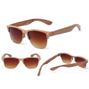 2020 new fashion, imitation wood, ladies sunglasses classic brand design, half frame  UV400 retro driving goggles