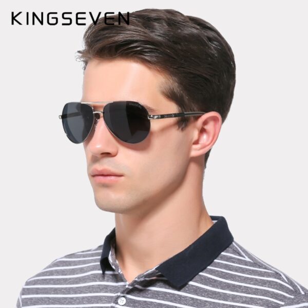 KINGSEVEN Aluminum Magnesium Men's Sunglasses Polarized Men Coating Mirror Glasses oculos Male Eyewear Accessories For Men K725 4