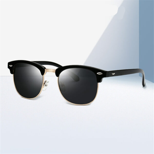 ASOOP2019 New Fashion Female Sunglasses Classic Brand Design Semi-frame Round Men's Sunglasses UV400 Retro Leopard-print Glasses