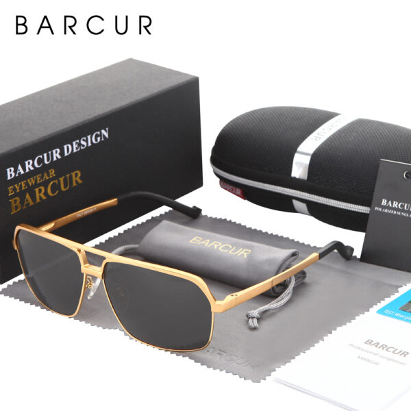 BARCUR Aluminum Polarized Mens Sunglasses Mirror Sun Glasses Square Goggle Eyewear Accessories For Men Or Women Female 4