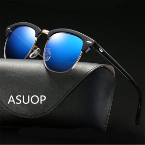 ASOOP 2020 New Fashion Unisex Sunglasses Classic Brand Design Semi-frame Round UV400 Retro Leopard-print Glasses