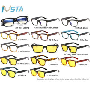 IVSTA  Gaming Glasses Blue Light Blocking Glasses for Computer, Polarized Sunglasses Men Women Square Rectangle