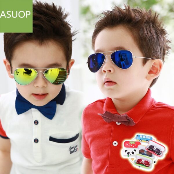 2019 new men and women children's sunglasses oval metal pilot fashion glasses classic brand design UV400 child goggles 2