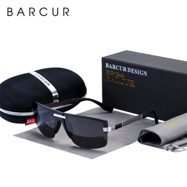 BARCUR Polarized Sunglasses Rimless Men Sunglasses Men Luxury Brand Designer Gafas Oculos De Sol Masculino Polarizado Espelhado 4
