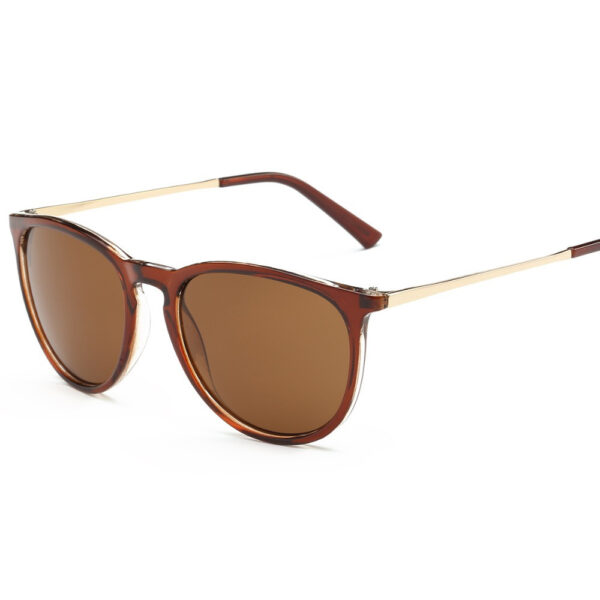 2019 new fashion ladies sunglasses men's oval driving retro metal frame men's glasses classic brand leopard UV400 sunglasses 6