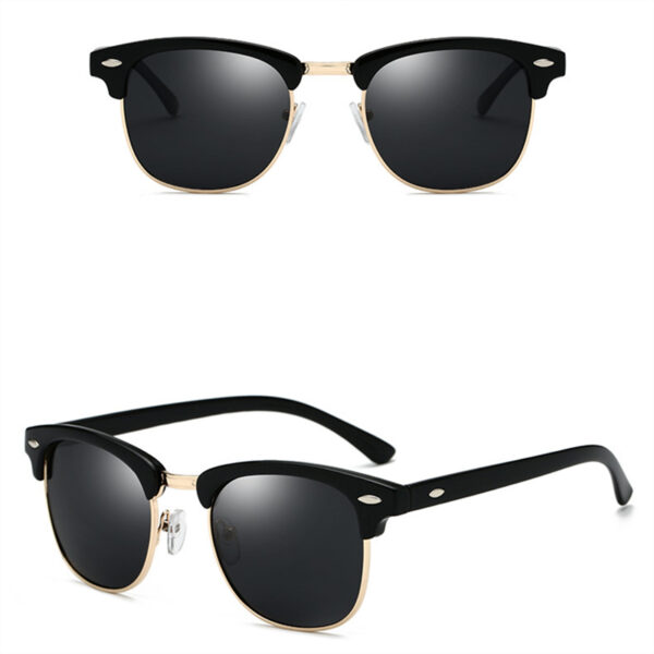 ASOOP2019 New Fashion Female Sunglasses Classic Brand Design Semi-frame Round Men's Sunglasses UV400 Retro Leopard-print Glasses 10