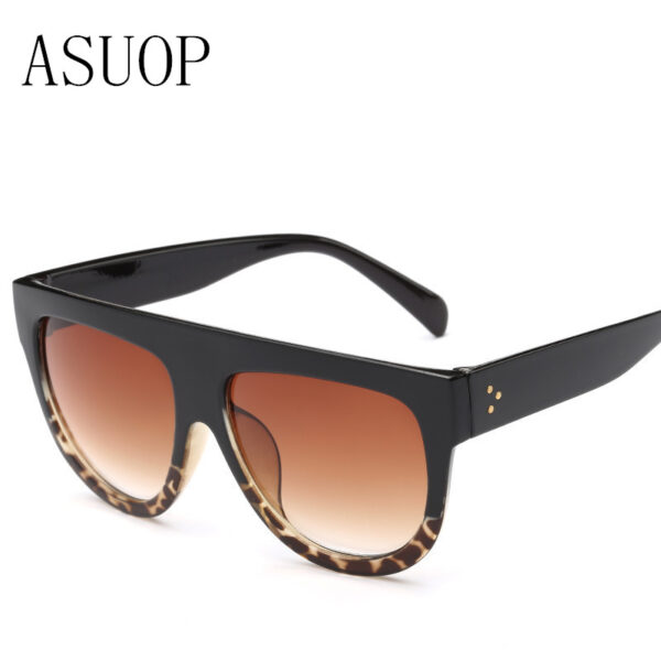 ASUOP new fashion ladies sunglasses classic brand retro design men's glasses UV400 large frame leopard oval sunglasses 2