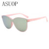 ASUOP new fashion ladies sunglasses classic retro brand design men's glasses UV400 oval transparent crystal driving goggles