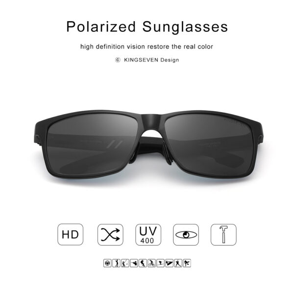 KINGSEVEN Men Polarized Sunglasses Aluminum Magnesium Sun Glasses Driving Glasses Rectangle Shades For Men Oculos masculino Male 6