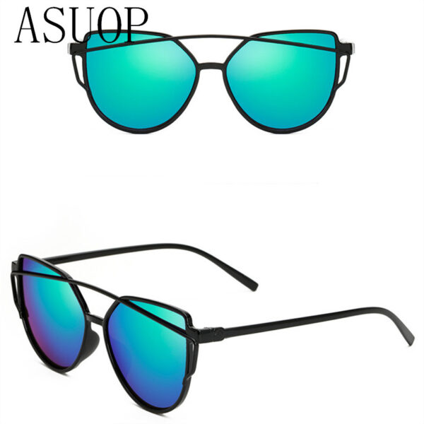 ASUOP  new fashion ladies sunglasses classic brand retro design men's glasses UV400 metal frame oval driving popular goggles 4