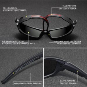 KINGSEVEN Brand 2019 Men’s Polarized Sunglasses TR90 Frame, Night Vision, Mirror