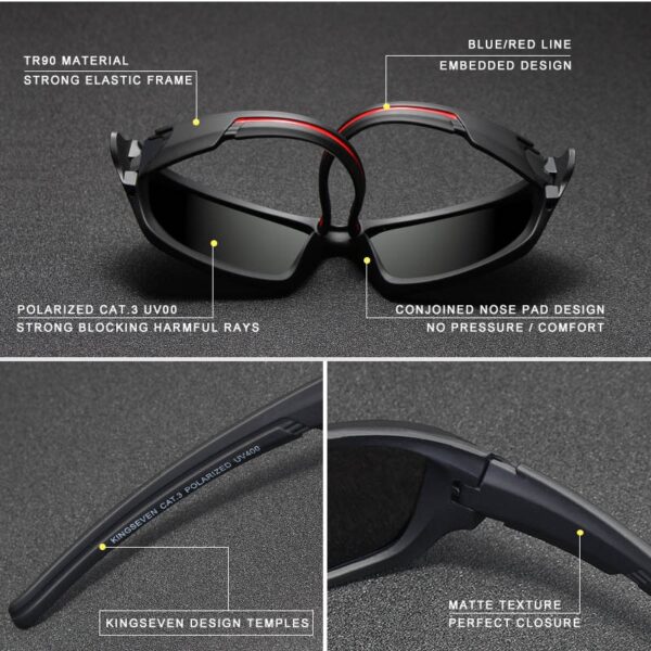 KINGSEVEN Brand 2019 Men's Polarized Sunglasses TR90 Frame Night Vision Mirror Eyewear Sun glasses Men Goggle lunette de soleil 2