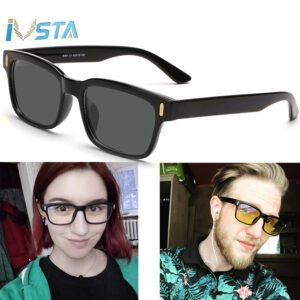 IVSTA  Gaming Glasses Blue Light Blocking Glasses for Computer, Polarized Sunglasses Men Women Square Rectangle