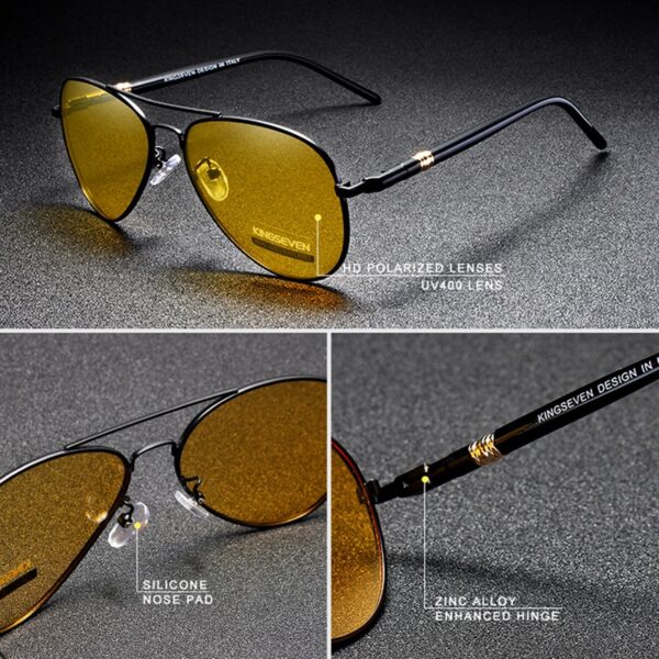 2018 Mens Polarized Night Driving Sunglasses Men Brand Designer Yellow Lens Night Vision Driving Glasses Goggles Reduce Glare 6