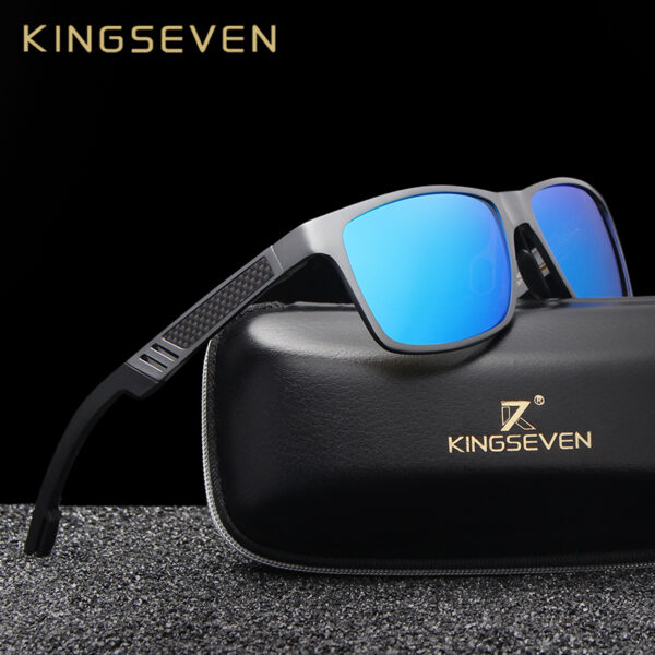 KINGSEVEN Men Polarized Sunglasses Aluminum Magnesium Sun Glasses Driving Glasses Rectangle Shades For Men Oculos masculino Male 2