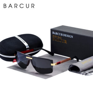 BARCUR Polarized Sunglasses Rimless For Men  Luxury Brand Designer