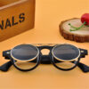ASUOP new fashion steampunk blind men's sunglasses double lens round ladies sunglasses UV400 classic retro brand glasses