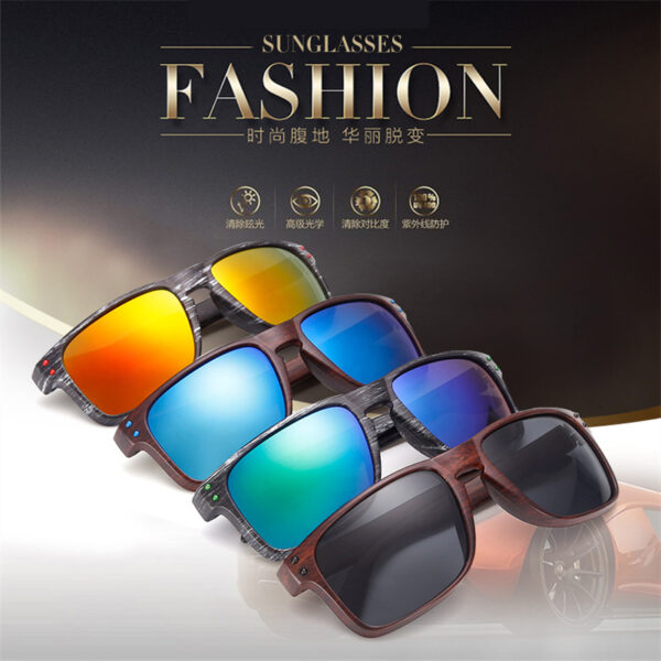 ASUOP new fashion men's sunglasses classic brand design imitation wood square ladies glasses UV400 retro driving goggles 4