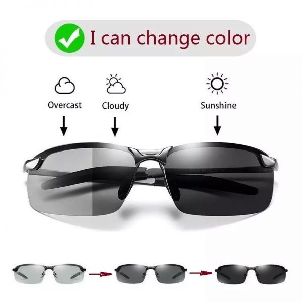 Color Changing Sunglasses Men Polarized Chameleon Glasses Men Driving Sunglasses Day And Night Vision Driver Goggles uv400