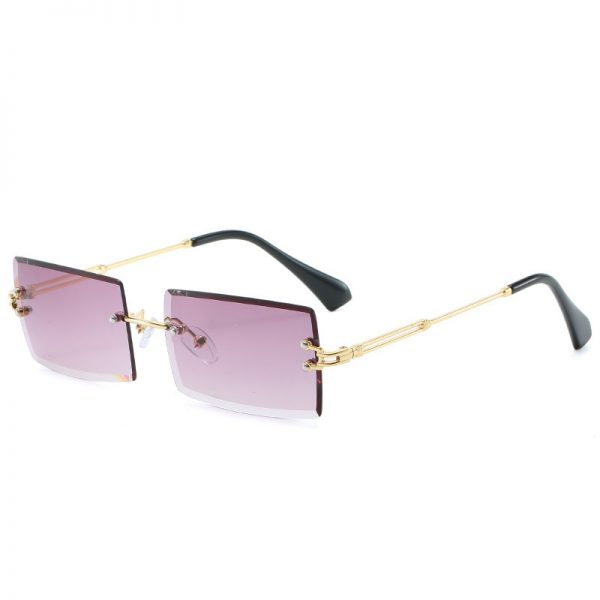 2020 Retro Sunglasses Women Brand Designer Fashion Rimless Gradient Sun Glasses Shades Cutting Lens Ladies Frameless Eyeglasses 2